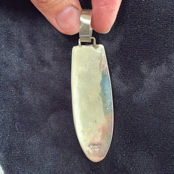 Thomas Singer Silver and Gold Navajo Blanket Pendant - Picture 2 of 5